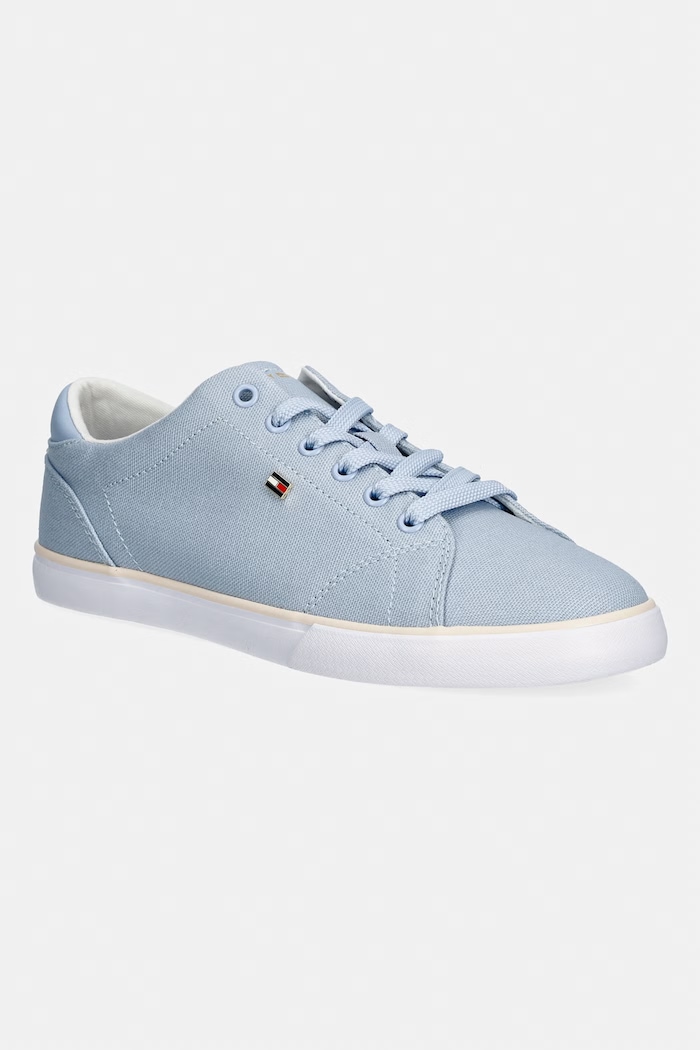 Tommy Hilfiger dámske plátenné tenisky TH LOW PROFILE VULC CANVAS modrá FW0FW09102