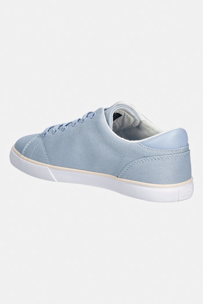 Obuv Tommy Hilfiger dámske plátenné tenisky TH LOW PROFILE VULC CANVAS FW0FW09102 modrá