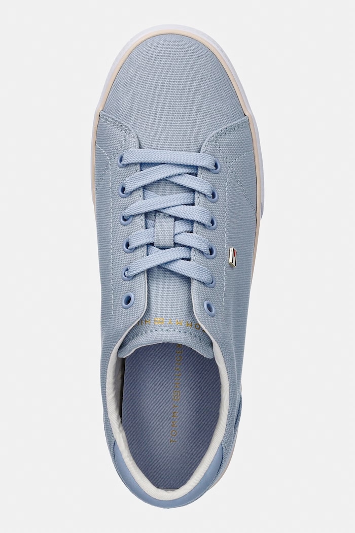 Tommy Hilfiger dámske plátenné tenisky TH LOW PROFILE VULC CANVAS modrá FW0FW09102