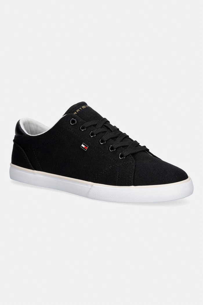 Tommy Hilfiger TH LOW PROFILE VULC CANVAS tenisky dámské černá FW0FW09102