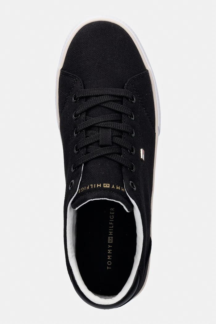 Tommy Hilfiger TH LOW PROFILE VULC CANVAS tenisky dámské černá FW0FW09102