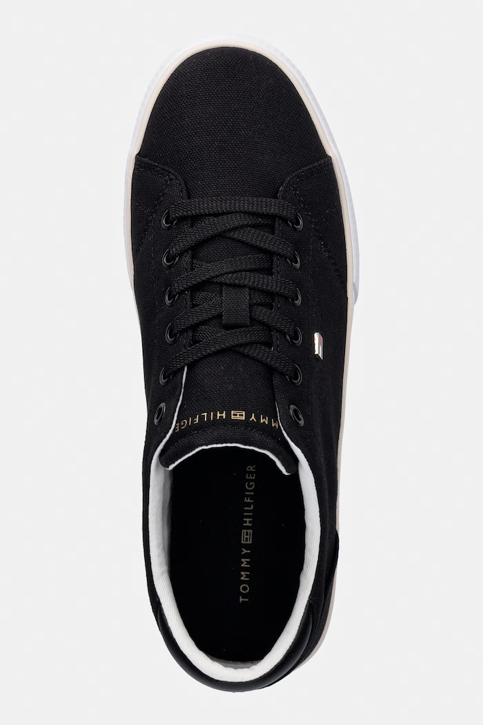 Tommy Hilfiger TH LOW PROFILE VULC CANVAS tenisky dámské černá FW0FW09102