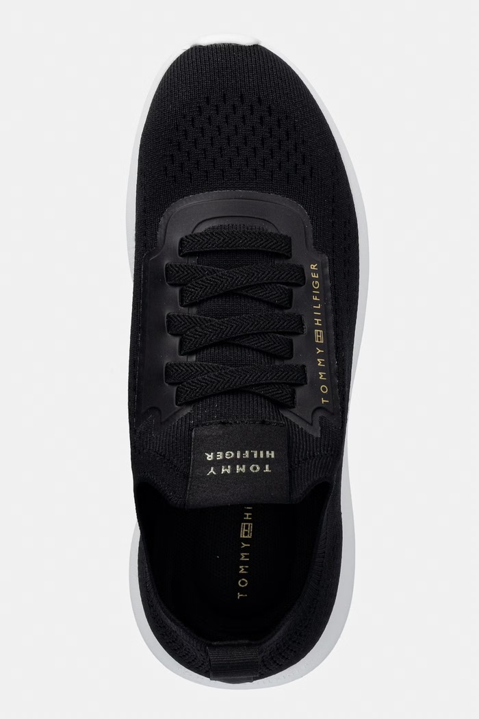 Tommy Hilfiger TH KNIT EXTRALIGHT RUNNER tenisky dámske čierna FW0FW09112