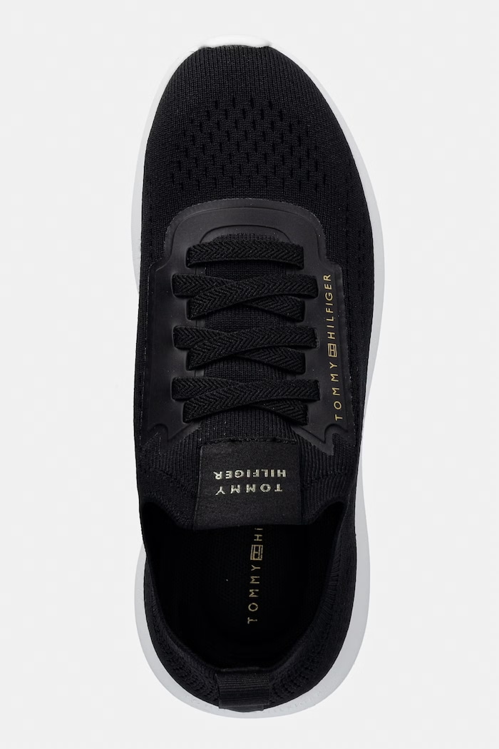 Tommy Hilfiger TH KNIT EXTRALIGHT RUNNER tenisky dámske čierna FW0FW09112