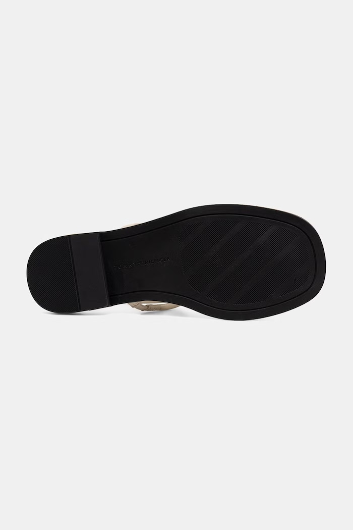 Tommy Hilfiger sandále dámske kožené GOLD HEEL DRESSY SANDAL FW0FW09124 béžová