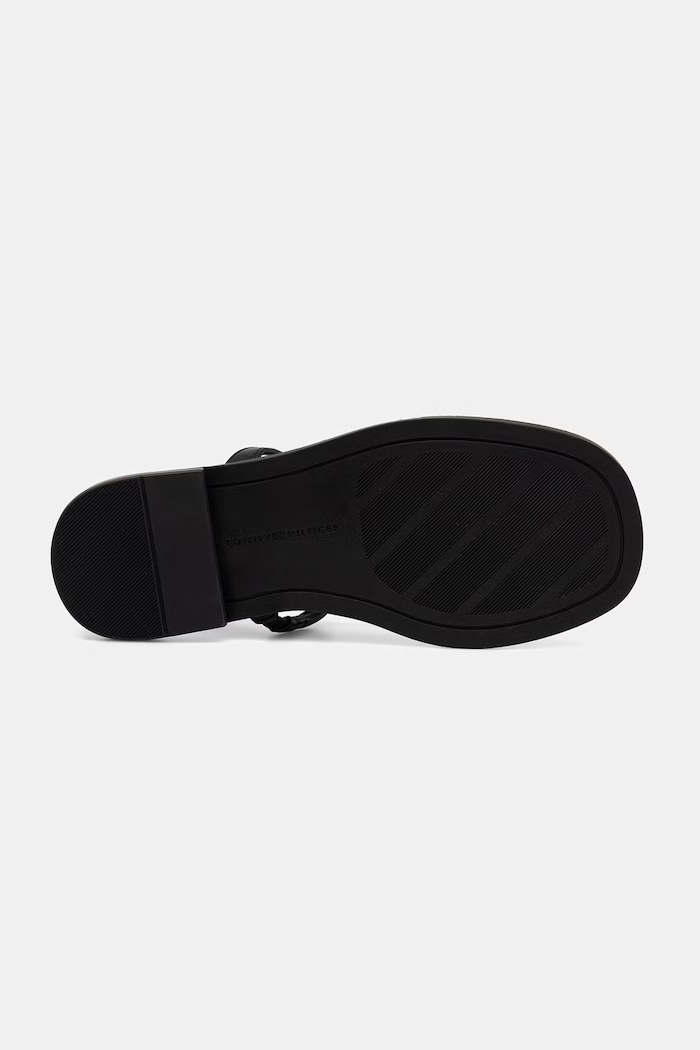 Tommy Hilfiger sandále dámske kožené GOLD HEEL DRESSY SANDAL FW0FW09124 čierna