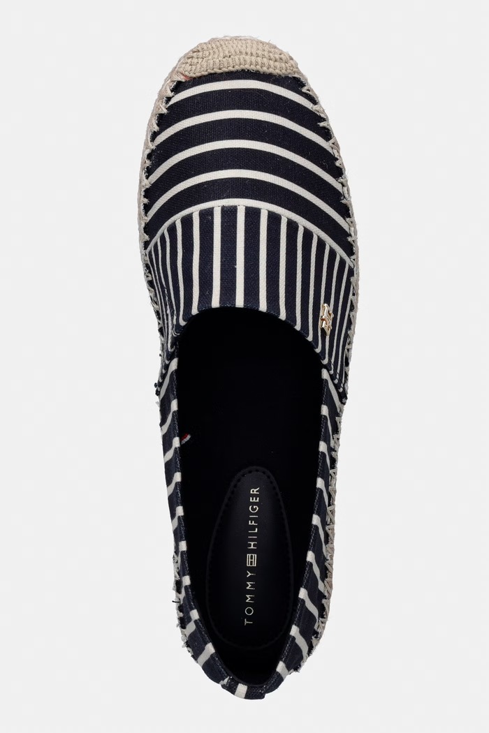 Tommy Hilfiger espadrile pentru femei TH PLATFORM ESPADRILLE STRIPES bleumarin FW0FW09143