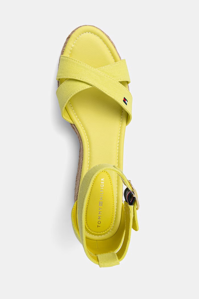 Tommy Hilfiger sandale wedges MID WEDGE ESPAD X CROSS galben FW0FW09332