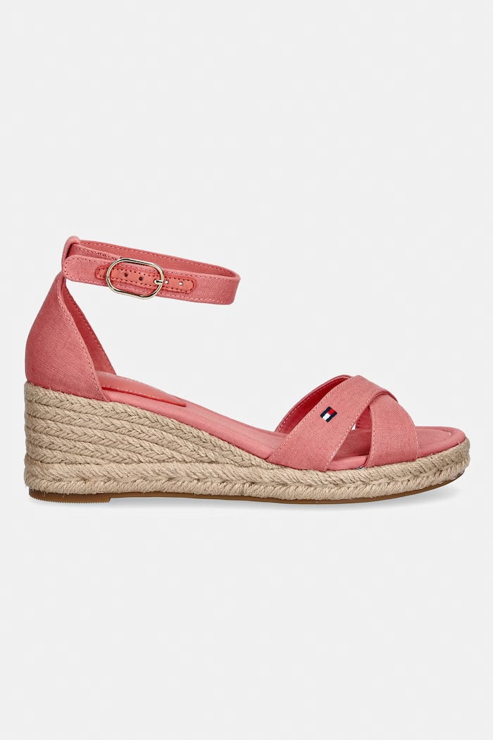 Tommy Hilfiger sandale wedges MID WEDGE ESPAD X CROSS FW0FW09332 roz SS26