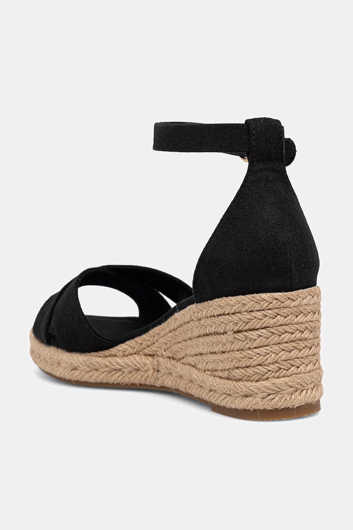 Încălțăminte Tommy Hilfiger sandale wedges MID WEDGE ESPAD X CROSS FW0FW09332 negru