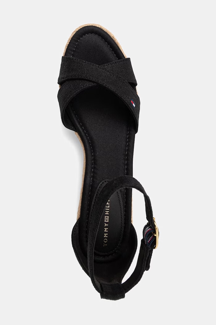 Tommy Hilfiger sandale wedges MID WEDGE ESPAD X CROSS negru FW0FW09332