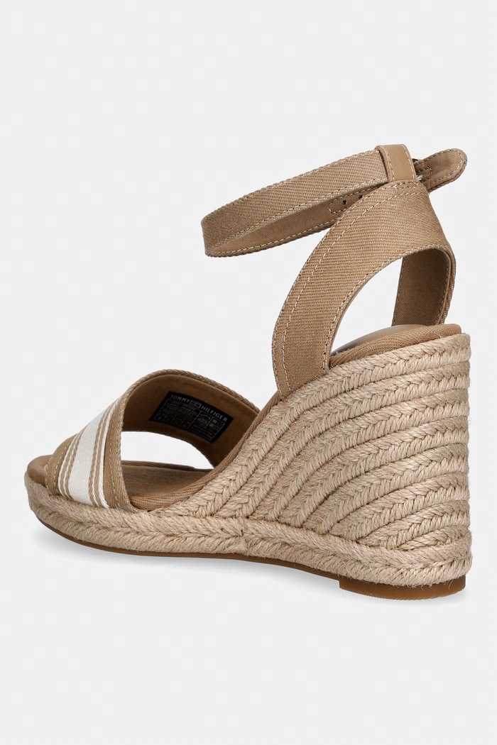 Încălțăminte Tommy Hilfiger sandale wedges HIGH WEDGE ESPAD WEBBING FW0FW09342 bej
