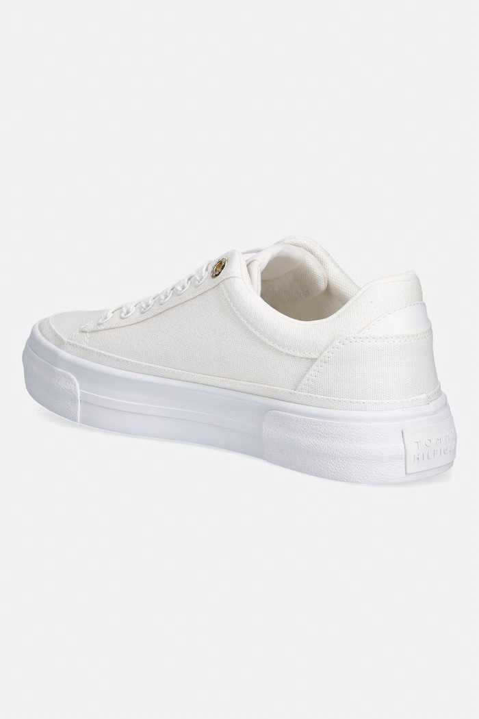 Obuv Tommy Hilfiger TH FOXING PLATFORM CANVAS dámske tenisky FW0FW09480 béžová