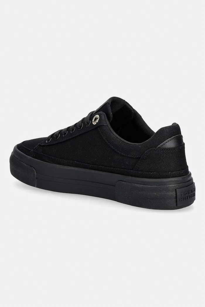Boty Tommy Hilfiger TH FOXING PLATFORM CANVAS tenisky dámské FW0FW09480 černá