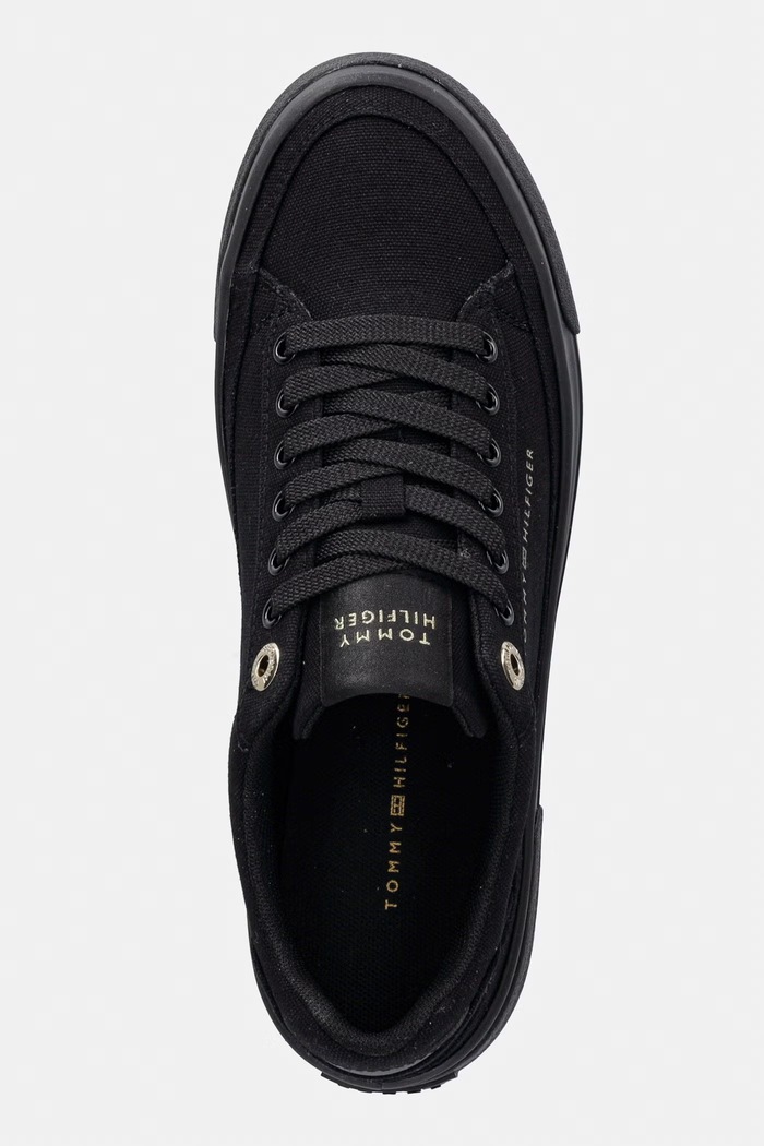 Tommy Hilfiger TH FOXING PLATFORM CANVAS tenisky dámské černá FW0FW09480