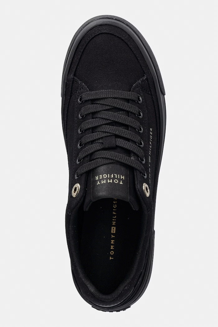 Tommy Hilfiger TH FOXING PLATFORM CANVAS tenisky dámské černá FW0FW09480