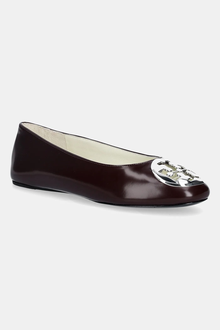 Kožne balerinke Tory Burch Reva Ballet bordo 178957.600
