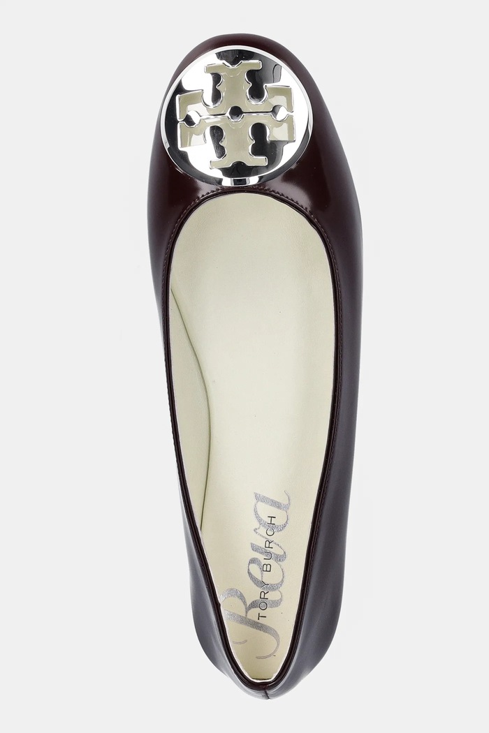 Kožne balerinke Tory Burch Reva Ballet bordo 178957.600