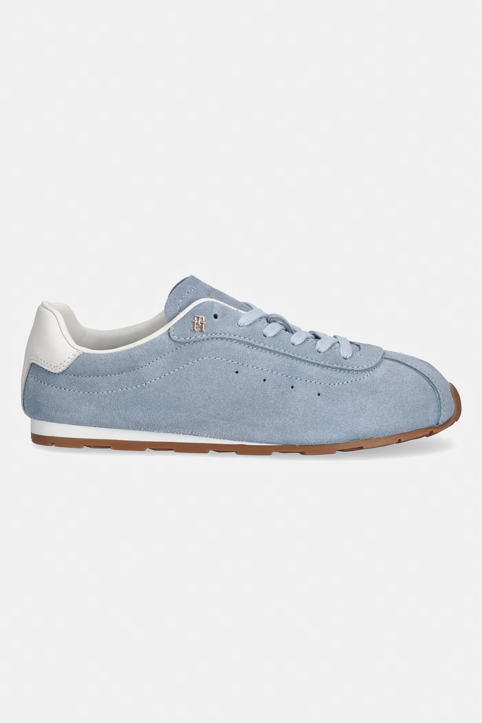 Tommy Hilfiger TH BELLA LOW RUNNER SUEDE sneakersy damskie zamszowe FW0FW09189 niebieski SS26