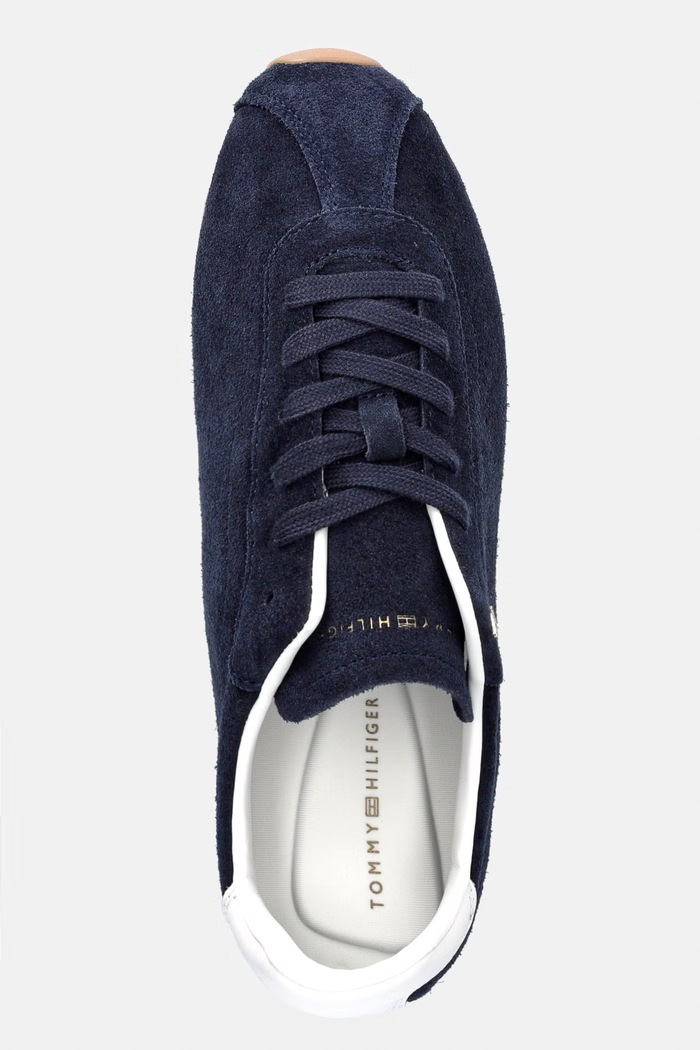 Tommy Hilfiger TH BELLA LOW RUNNER SUEDE sneakersy damskie zamszowe granatowy FW0FW09189