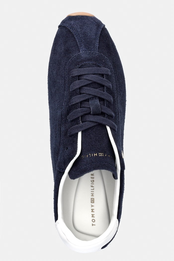 Tommy Hilfiger TH BELLA LOW RUNNER SUEDE sneakersy damskie zamszowe granatowy FW0FW09189
