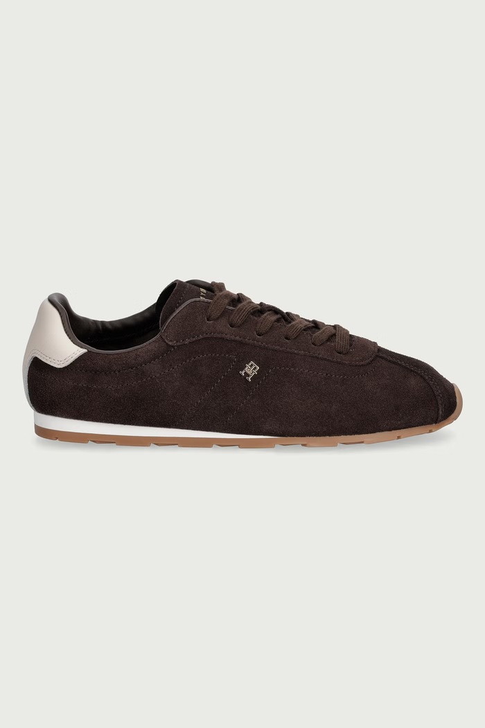 Tommy Hilfiger TH BELLA LOW RUNNER SUEDE sneakersy damskie zamszowe FW0FW09189 brązowy SS26