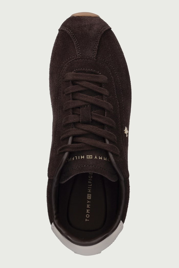 TH BELLA LOW RUNNER SUEDE sneakersy damskie zamszowe Tommy Hilfiger FW0FW09189 brązowy