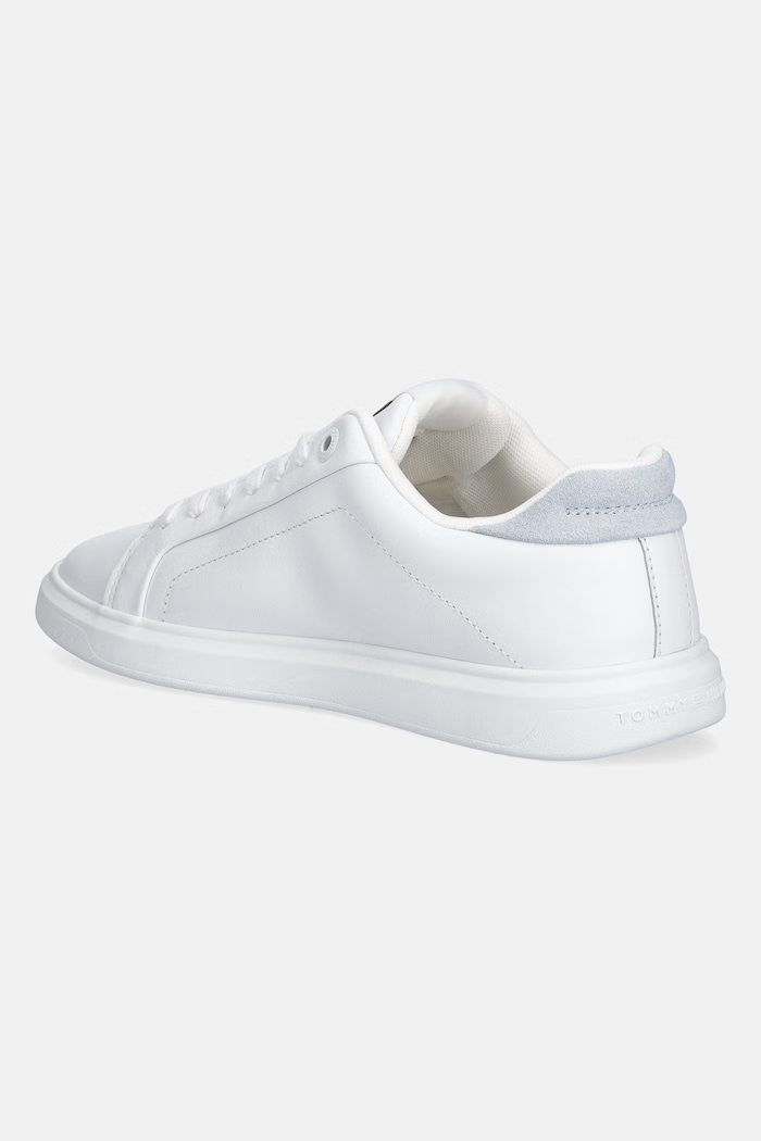 Obuv Tommy Hilfiger TH ICON COURT SCRIPT tenisky dámske kožené FW0FW09363 biela