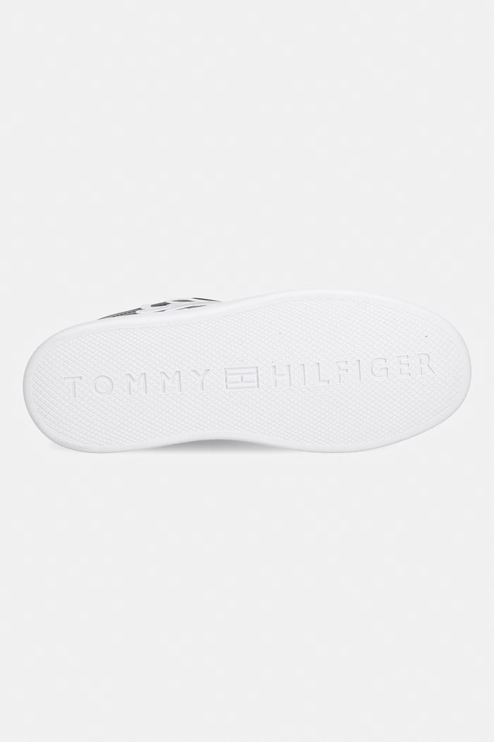 Tommy Hilfiger TH ICON COURT SCRIPT sneakersy damskie skórzane FW0FW09363 granatowy
