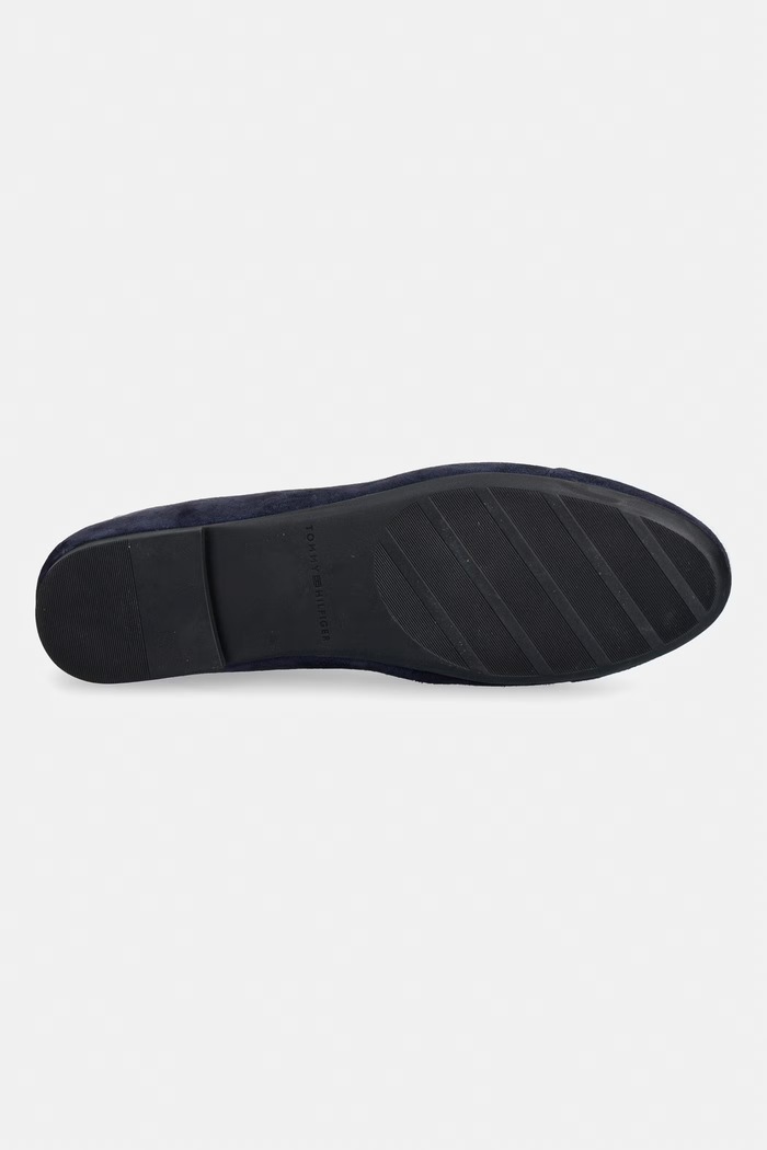 Tommy Hilfiger balerini din piele întoarsă HILFIGER SUEDE BALLERINA FW0FW09357 bleumarin