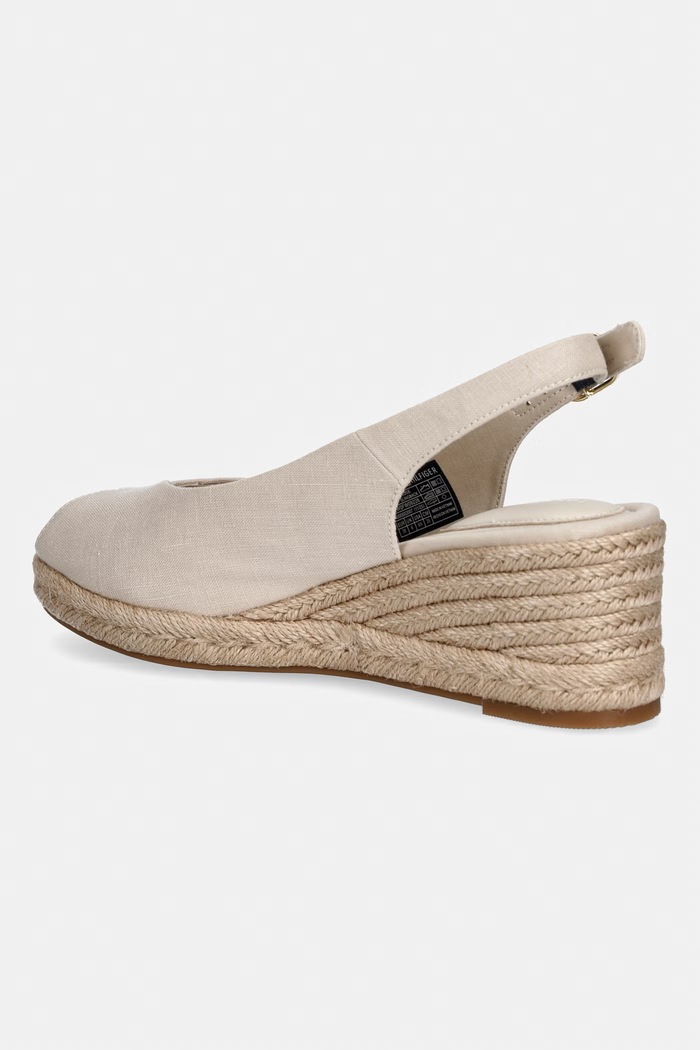 Obuv Tommy Hilfiger dámske sandále na platforme MID WEDGE ESPAD SLINGBACK FW0FW09228 béžová