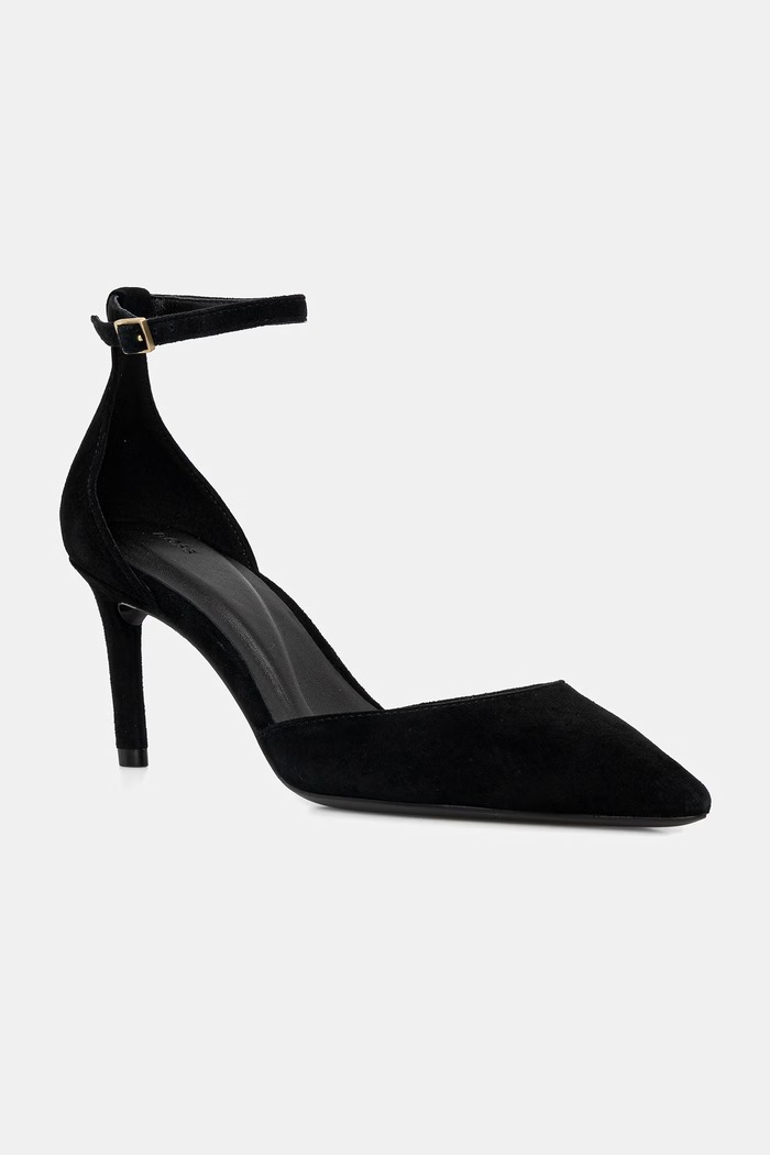 BOSS szpilki zamszowe Gracey 5-8 cm czarny 50557660.001