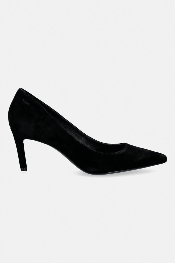 Semišové lodičky BOSS Gracey 50557675.001 čierna SS26