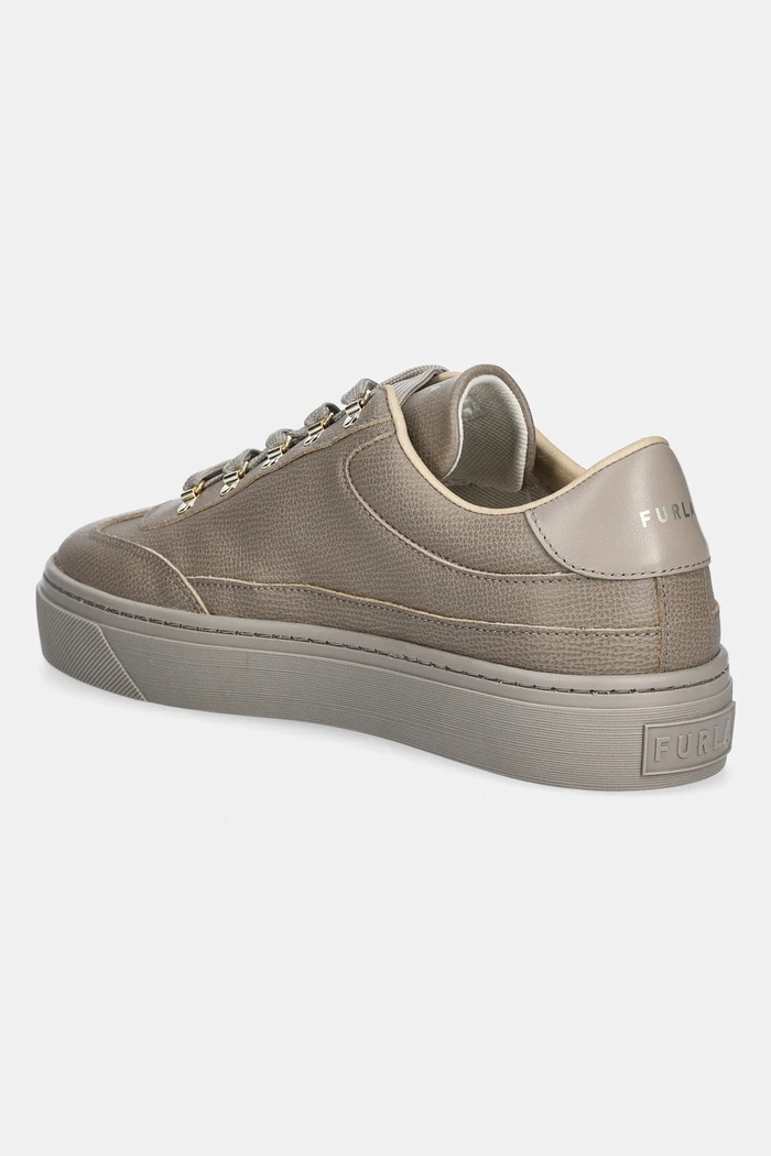 Încălțăminte Furla sneakers din piele Enjoy Lace-Up Sneaker YK76ENJ.BX4397.4488S bej