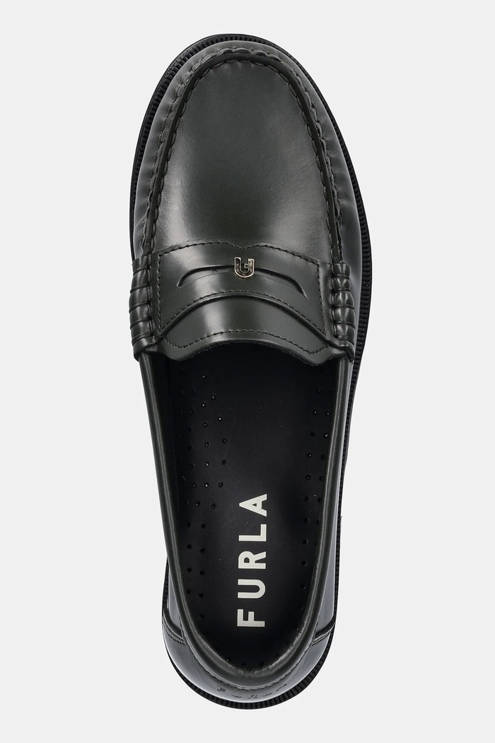 Kožne mokasinke Furla College Loafer zelena YK41FSN.T20000.4491S