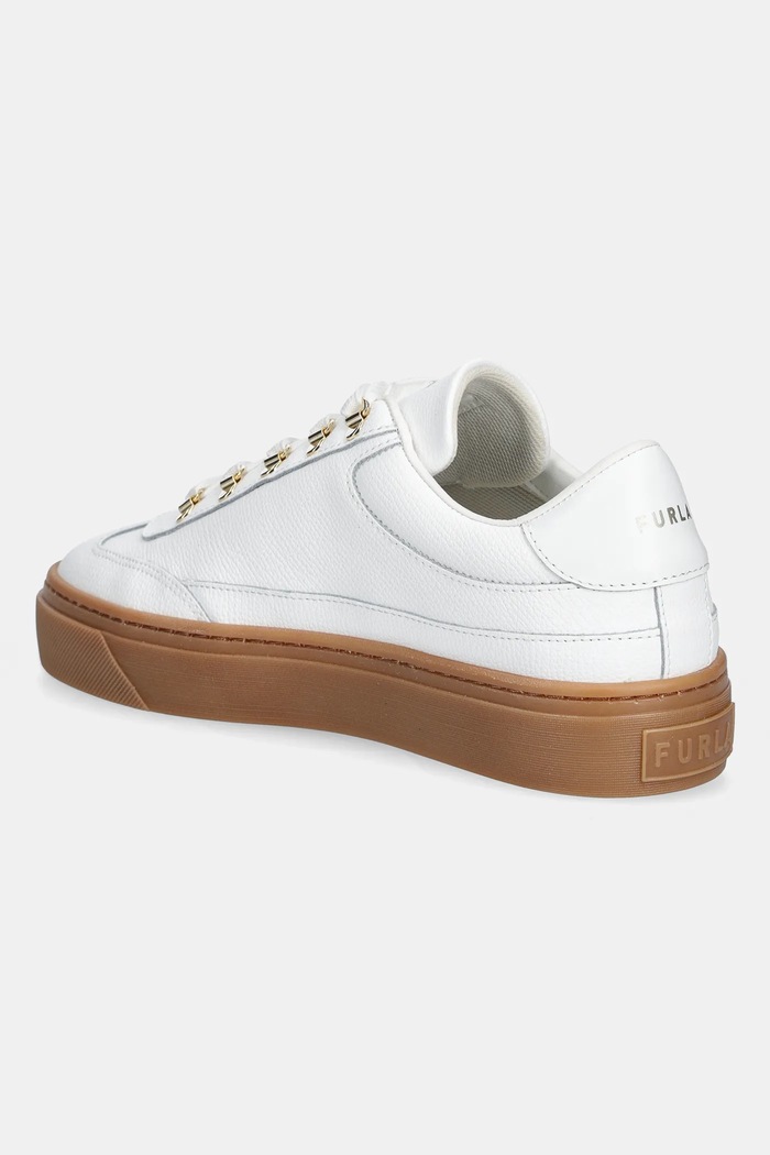Încălțăminte Furla sneakers din piele Enjoy Lace-Up Sneaker YK76ENJ.BX4397.01B00 alb