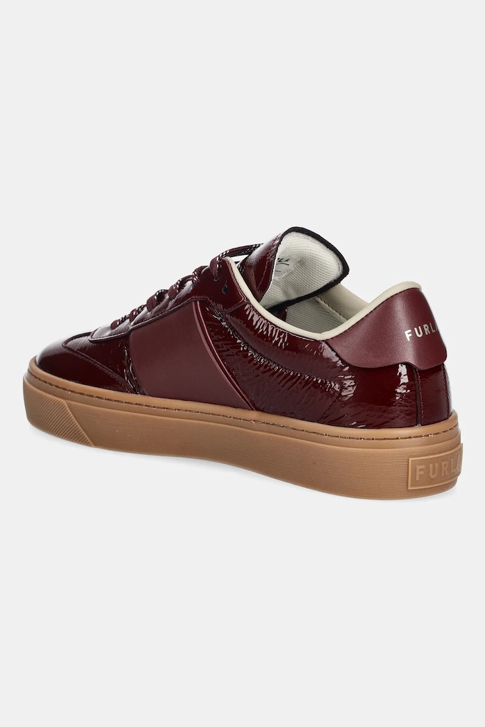 Încălțăminte Furla sneakers din piele Enjoy Lace-Up Sneaker YK58ENJ.BX4393.26700 burgundia