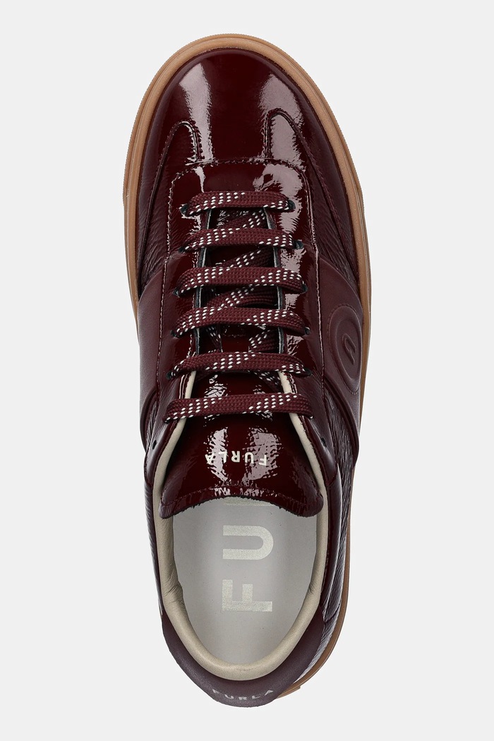 Furla sneakers din piele Enjoy Lace-Up Sneaker burgundia YK58ENJ.BX4393.26700
