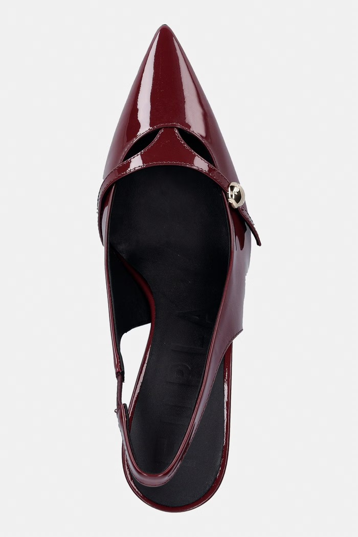 Usnjene visoke pete Furla Sfera Slingback bordo YK87SFE.X70000.26700