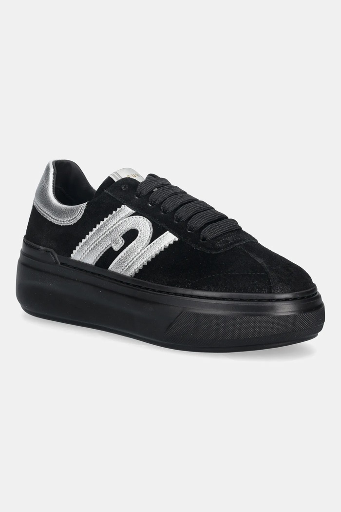 Furla bőr sportcipő Nuage Lace-Up Sneaker velúr bőr fekete YJ88NUA.BX4400.OSI00