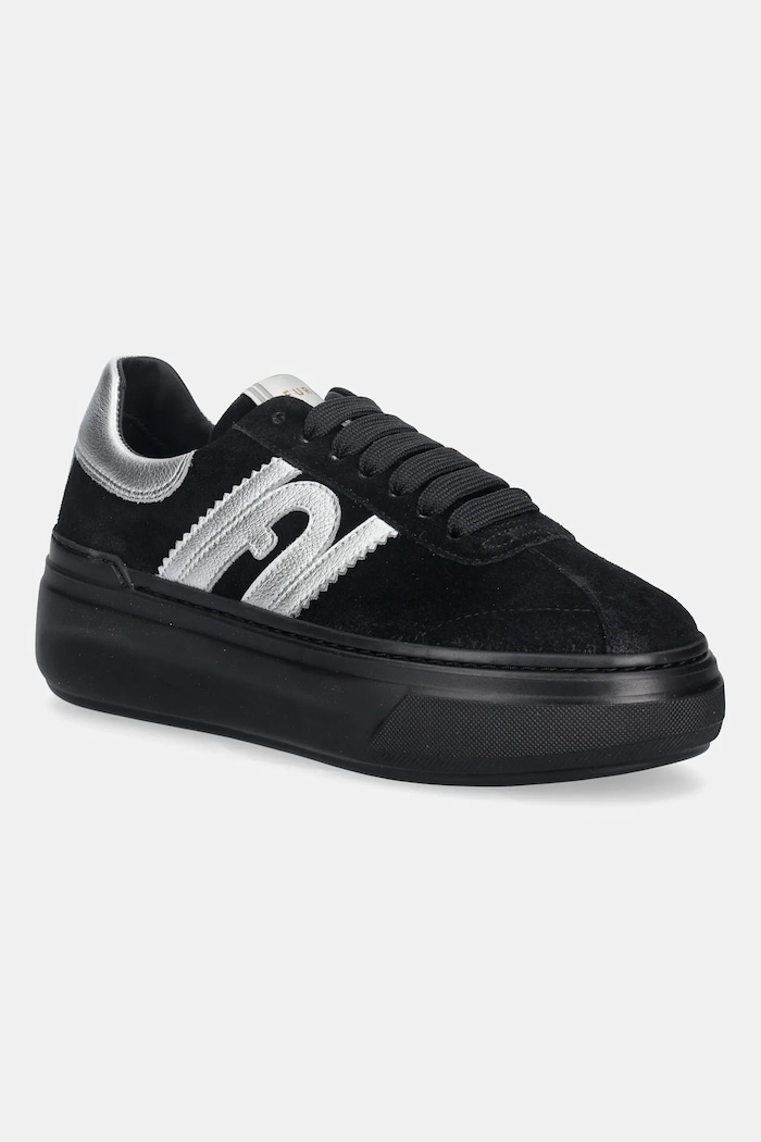Furla bőr sportcipő Nuage Lace-Up Sneaker velúr bőr fekete YJ88NUA.BX4400.OSI00