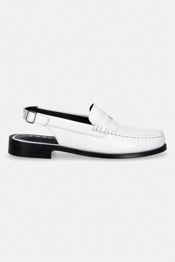 Usnjeni mokasini Furla College Loafer YK55FCG.T20000.01B00 bela SS26