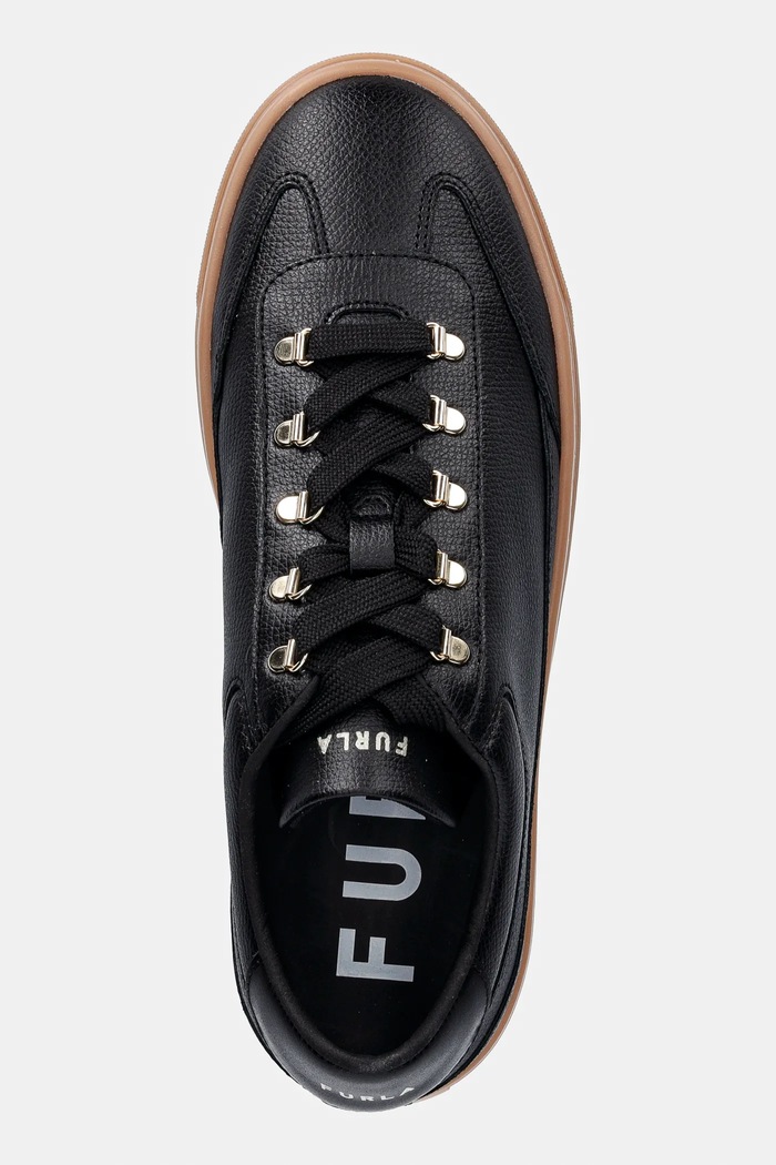 Kožne tenisice Furla Enjoy Lace-Up Sneaker crna YK76ENJ.BX4397.O6000
