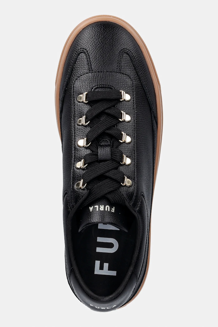 Kožne tenisice Furla Enjoy Lace-Up Sneaker crna YK76ENJ.BX4397.O6000