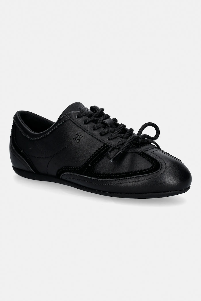 HUGO sneakersy skórzane Mystie skóra zamszowa czarny 50557913.001
