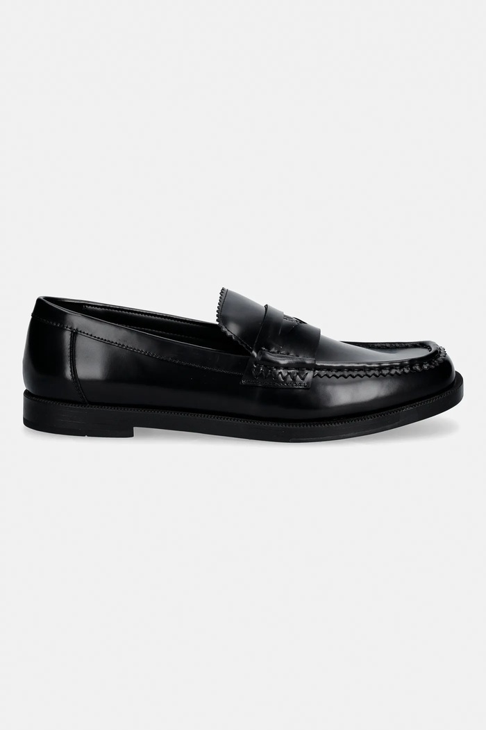 Δερμάτινα μοκασίνια HUGO Liora 50557749.001 μαύρο SS26