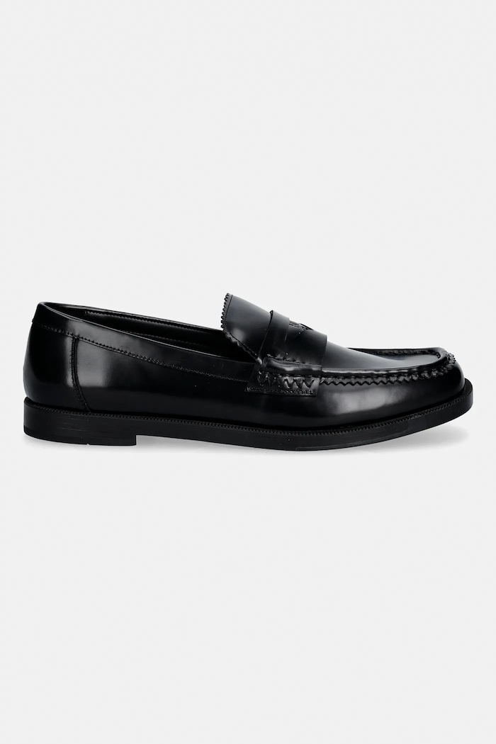 Δερμάτινα μοκασίνια HUGO Liora 50557749.001 μαύρο SS26