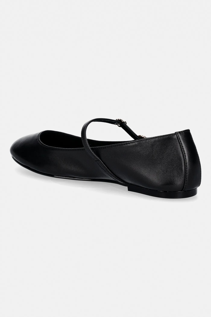 Cipők HUGO bőr balerina cipő Tylia 50557751.001 fekete