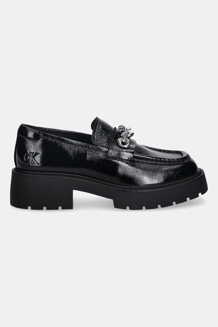 Kožené mokasíny Calvin Klein CHUNKY LOAFER HDW LTH YW0YW02044 čierna SS26