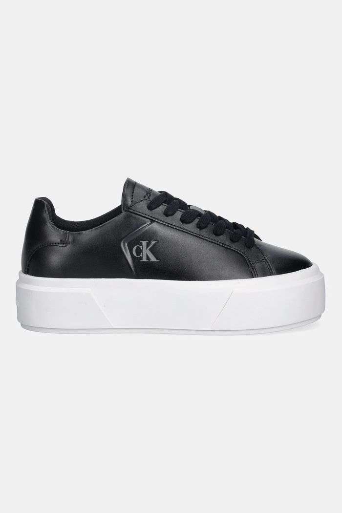 Kožené tenisky Calvin Klein FLATFORM LACE UP LTH MG YW0YW01928 černá SS26
